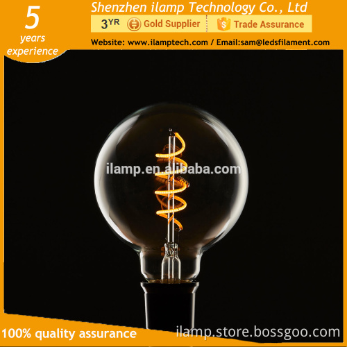 Hot Sale 4W Dimmable Filament G95 E27 Curved LED Light Bulb